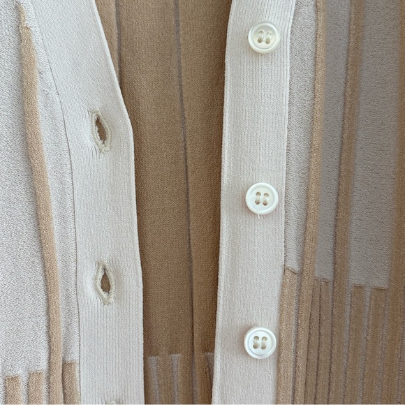 FRAME Beige Ribbed Button-Front Cardigan Dress Long Sleeve Midi Dress SM nwot - Picture 12 of 13